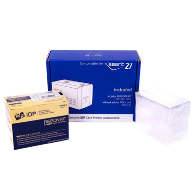 IDP Smart: Kit Consumible 653313RK (Ribbon YMCKO 100 Imp. + 100 Tarjetas PVC)